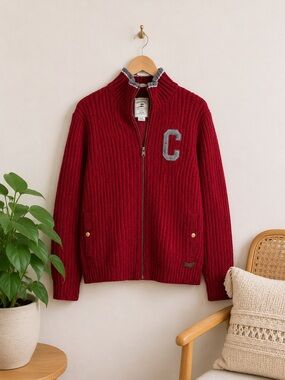 Roots Women’s Lambswool‎ Full Zip Cardigan Olympic Winter Sweater Sz XL Canada